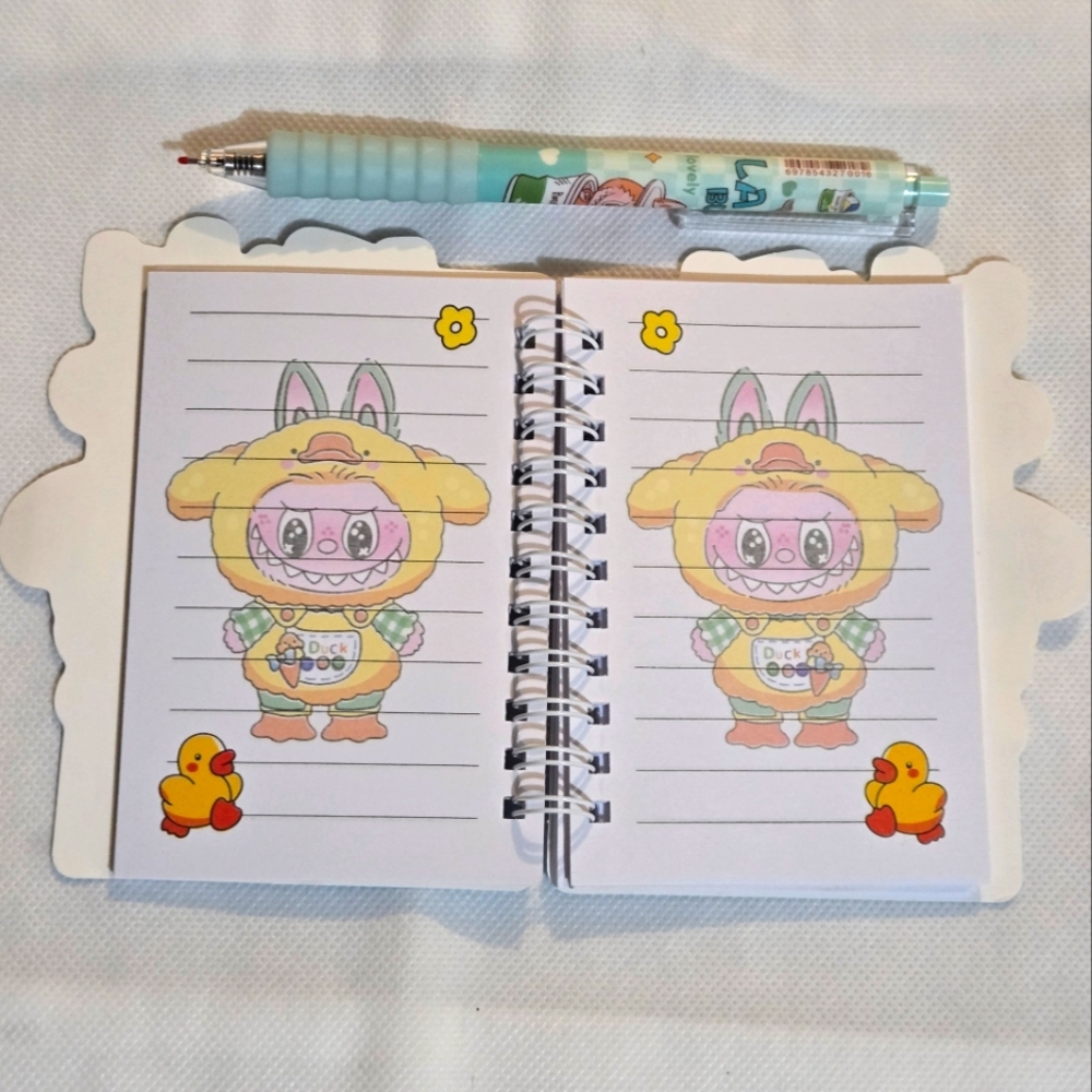 🍒🍒 Cute Labubu Spiral Notebook & Pen With Grip